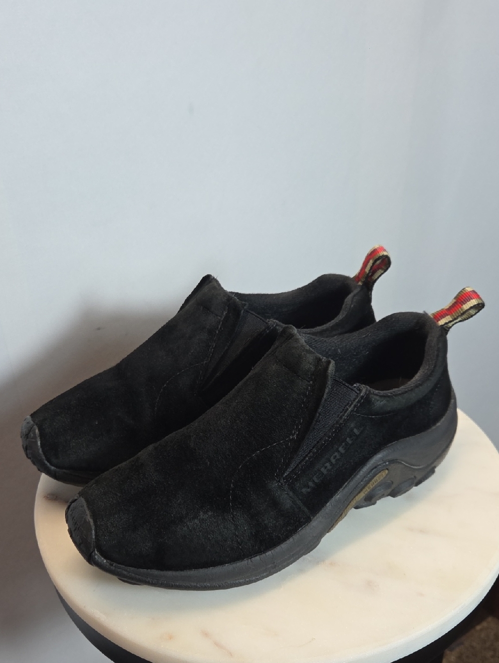 Merrell Womens Black Slip-On Suede Comfort Loafers Size 6.5